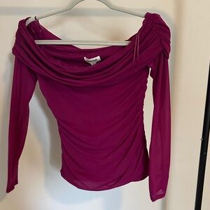 Elegant Fuchsia Off-Shoulder Blouse